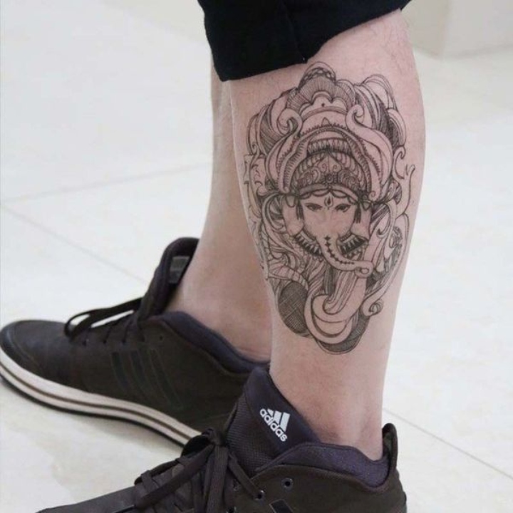 Religious Leg Tattoo